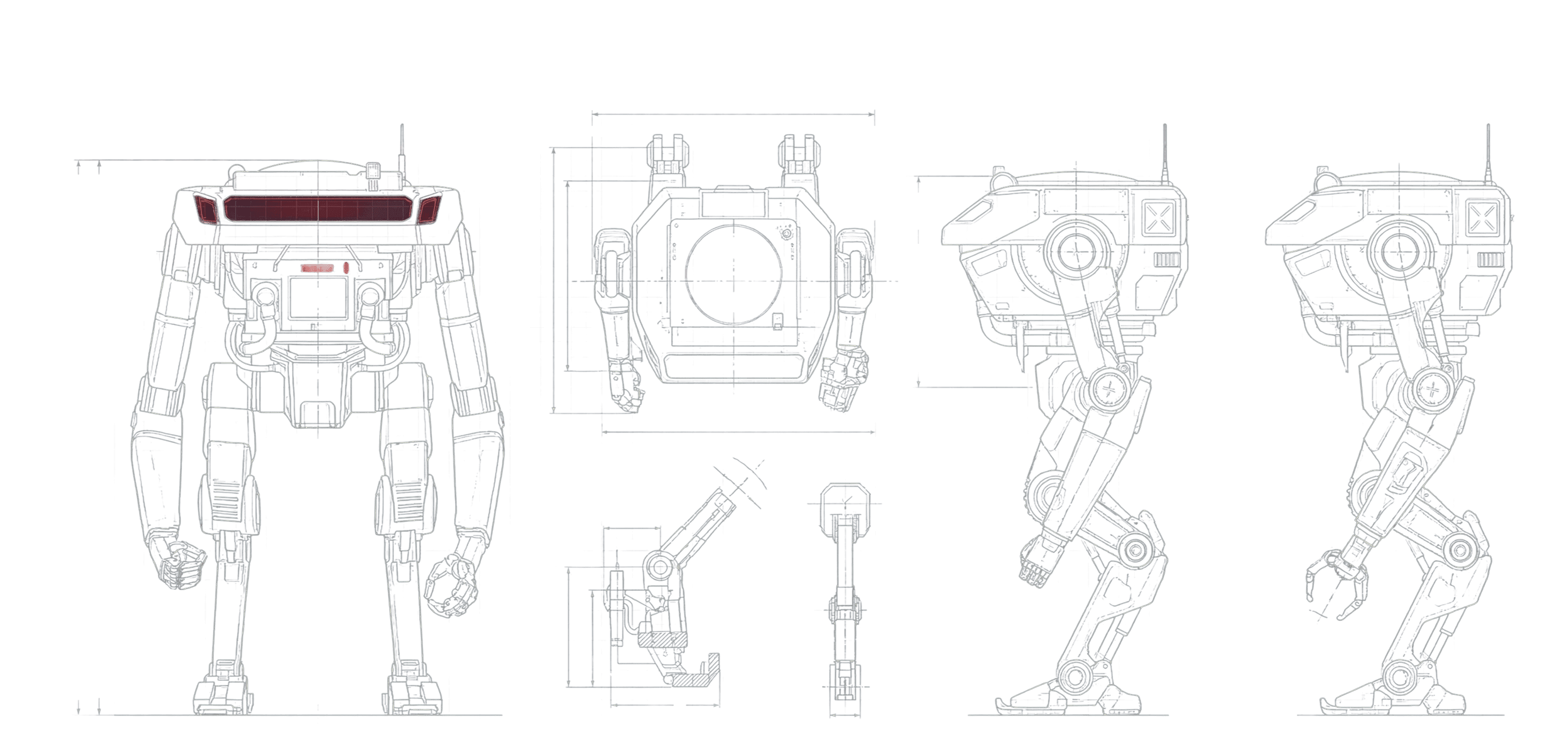 Mech blueprint illustration
